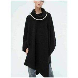 Zara turtleneck poncho cape sz Large